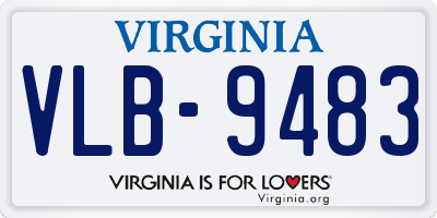 VA license plate VLB9483