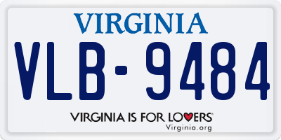 VA license plate VLB9484