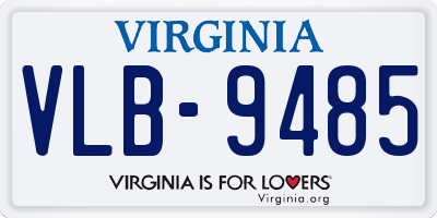 VA license plate VLB9485