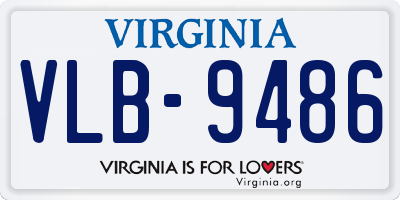 VA license plate VLB9486