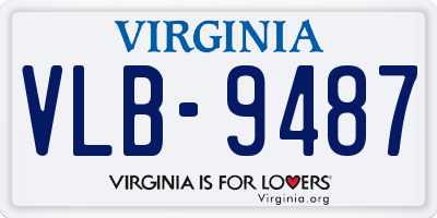 VA license plate VLB9487