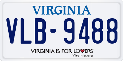 VA license plate VLB9488