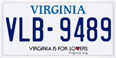 VA license plate VLB9489