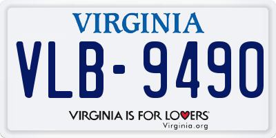 VA license plate VLB9490