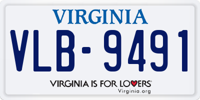 VA license plate VLB9491