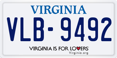 VA license plate VLB9492