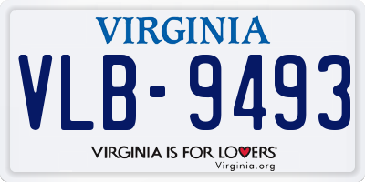 VA license plate VLB9493