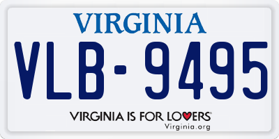VA license plate VLB9495