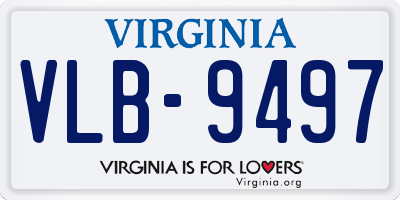 VA license plate VLB9497