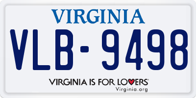 VA license plate VLB9498