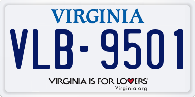 VA license plate VLB9501