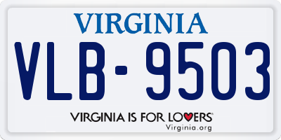 VA license plate VLB9503