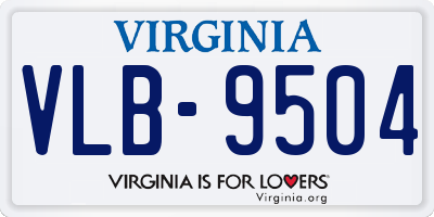 VA license plate VLB9504