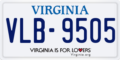 VA license plate VLB9505