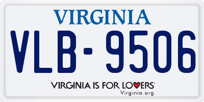 VA license plate VLB9506
