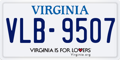 VA license plate VLB9507