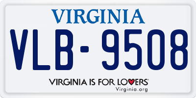 VA license plate VLB9508