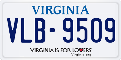 VA license plate VLB9509