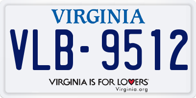 VA license plate VLB9512