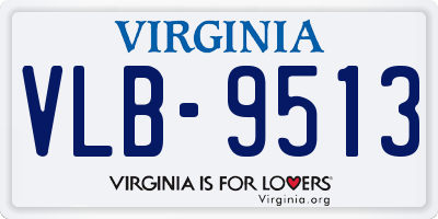 VA license plate VLB9513