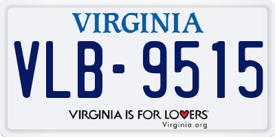 VA license plate VLB9515
