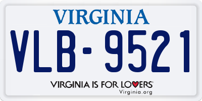 VA license plate VLB9521