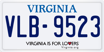 VA license plate VLB9523