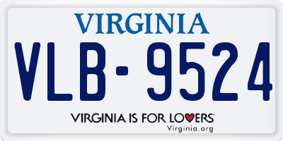VA license plate VLB9524