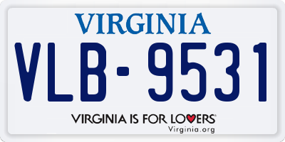 VA license plate VLB9531