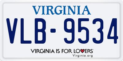 VA license plate VLB9534