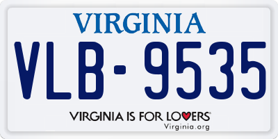VA license plate VLB9535
