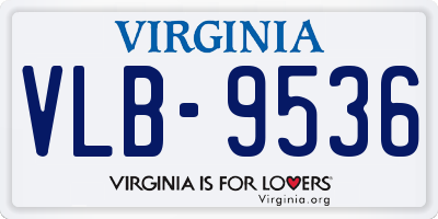 VA license plate VLB9536