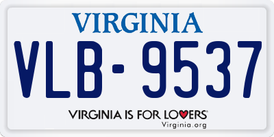 VA license plate VLB9537