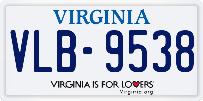 VA license plate VLB9538