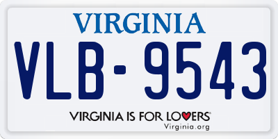 VA license plate VLB9543