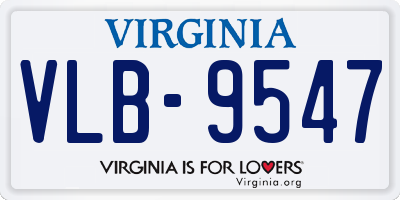 VA license plate VLB9547