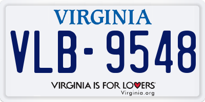 VA license plate VLB9548