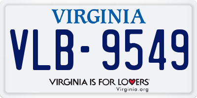 VA license plate VLB9549