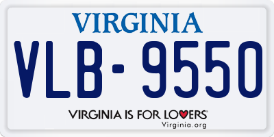 VA license plate VLB9550