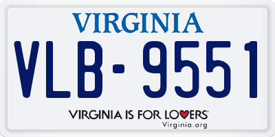 VA license plate VLB9551