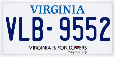 VA license plate VLB9552