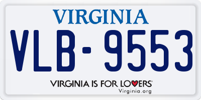 VA license plate VLB9553