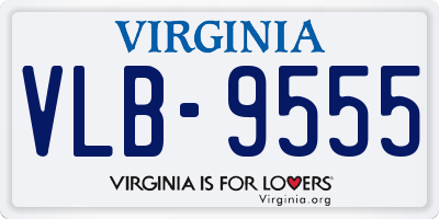 VA license plate VLB9555