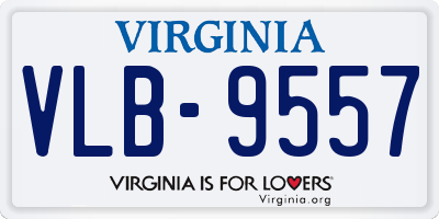 VA license plate VLB9557