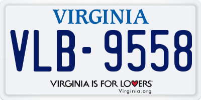 VA license plate VLB9558