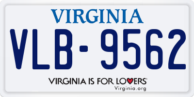 VA license plate VLB9562