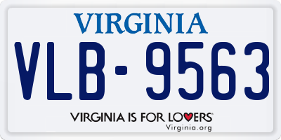 VA license plate VLB9563