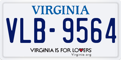 VA license plate VLB9564