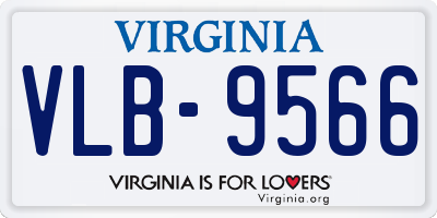 VA license plate VLB9566