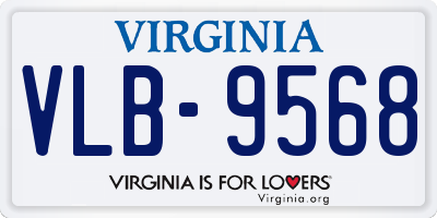 VA license plate VLB9568